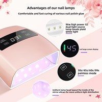 Lampe de photothérapie pour ongles sans fil rechargeable haute puissance 96W, séchage rapide, machine LED durable en plastique, 365+395-405nm
