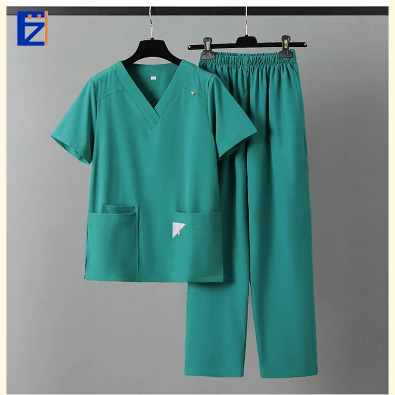 Uniforme de enfermagem unissex para homens, uniforme de enfermeira de beleza com zíper azul, equipamento de aquecimento, esfoliante hospitalar