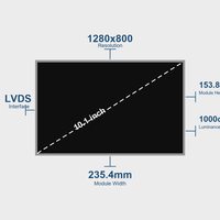 Module LCD TFT WXGA Tianma NL12880BC16-02F 10,1 pouces 1280x800 LVDS 20 broches 1000 cd/m² 800:1 SFT large plage de température -40~85°C 25ms Industriel
