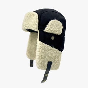 للبيع بالجملة قبعة طيار شتوية كلاسيكية إكسسوارات ملابس محبوكة من الفرو قلاب للأذن قبعة طيار صياد - Product Image 2