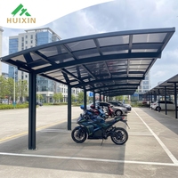 Garage de voiture extérieur Aluminium PC solide Ombre Allée Carport Cadre en aluminium Parking de voiture
