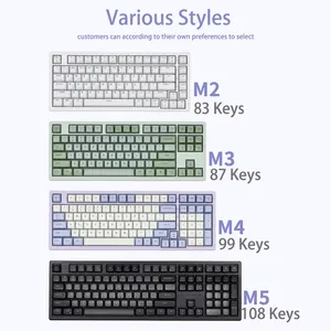 Oem Custom Wired Keyboard 75% 83 Keys Rgb Hot Swappable Professional Purple Mechanical Gaming Keyboard