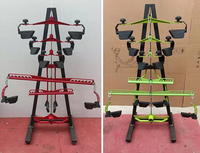 Ensemble de 8 poignées en acier pour machine à câble de gym avec support
