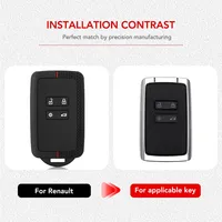 Étui de clé en silicone pour télécommande Renault Captur 2020 2021 Clio 5 Megane ARKANA Scenic Kadjar Zoe Espace Dacia Sandero Duster