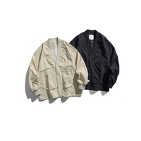 Veste bomber en nylon sur mesure avec logo brodé sur le devant, veste kimono oversize pour homme