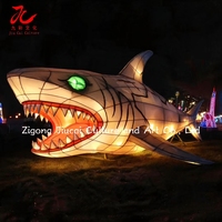 Lanterne d'Halloween d'extérieur, lanterne chinoise en forme d'animal, lanterne en soie imperméable en forme de requin, lanterne à économie d'énergie, décoration de fête et de jardin