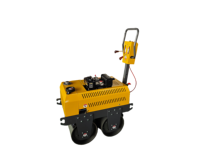 Mini-compacteur de sol diesel pour travaux de pavage routier, rouleau compresseur à double tambour, autopropulsé