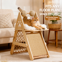 Griffoir et structure d'escalade pour chat en bois massif et sisal de luxe - Durable, écologique, facile à assembler, lit pour chat d'intérieur