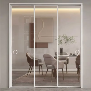 Portes coulissantes en aluminium au design minimaliste avec double vitrage, 2/3/4 panneaux, pour chambre à coucher, salon, usage intérieur - Product Image 2