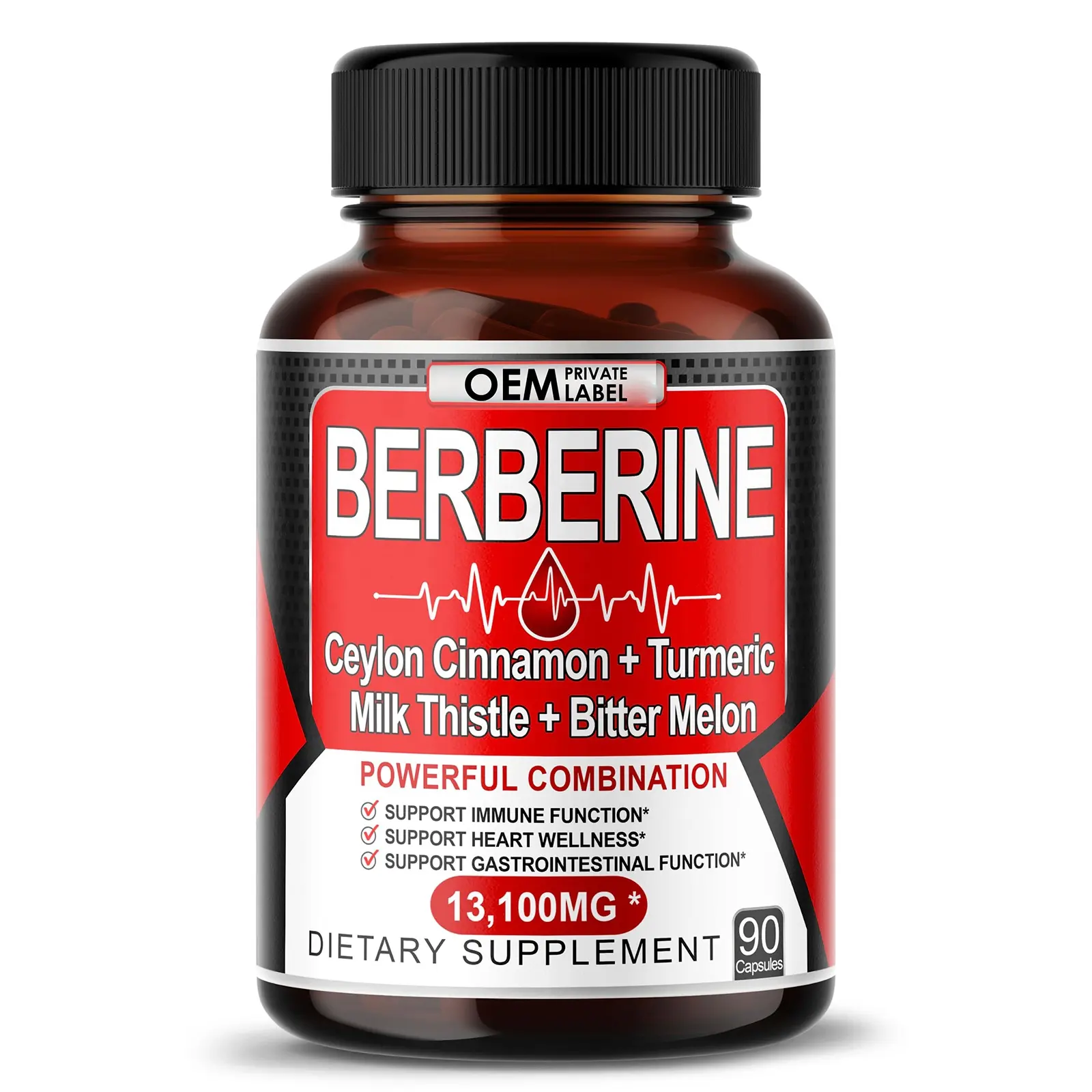 Berberine Capsules 13100Mg Met Ceylon Kaneel Kurkuma Melk Distel Capsules Maximale Potentie Glucose Immuunhartondersteuning