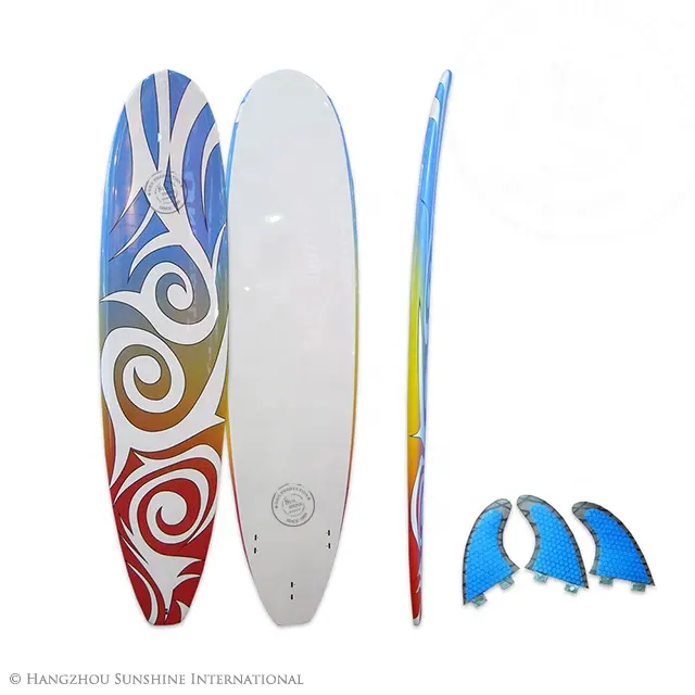 Surfboards with surfing fins Modern Hybrid Surf Boards