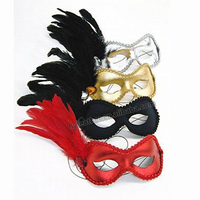 Costume drôle masque de Cosplay masque de mascarade de carnaval vénitien avec masque de fête en plumes de paon coq bleu pour décor de fête de Noël