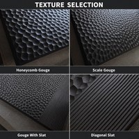 Panneaux muraux décoratifs 3D en bois, motif tribal en relief, revêtement mural en bois sculpté CNC pour restaurant, hôtel, mur d'accentuation