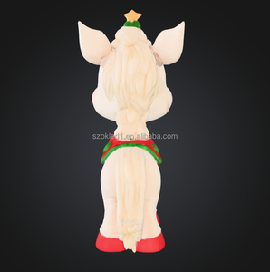 Decorazione Natalizia Multicolore, Cavallo <span class=keywords><strong>Bianco</strong></span> Piccolo e Carino in Resina Scolpita per Carnevale - Product Image 3