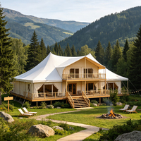 Tente de luxe à deux étages pour usage commercial, structure de pavillon d'hôtel extérieur à deux niveaux