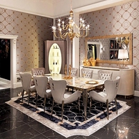 Luxuriöses Klassisches Königliches Antikes Europäisches Design Möbelset mit 8, 10, 12 Sitzplätzen Esstisch und Stühlen für Hotel, Villa, Zuhause