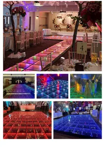 ミラーパーティーステージライトアップダンスフロアタイル屋外結婚式3D磁気LEDダンスフロア