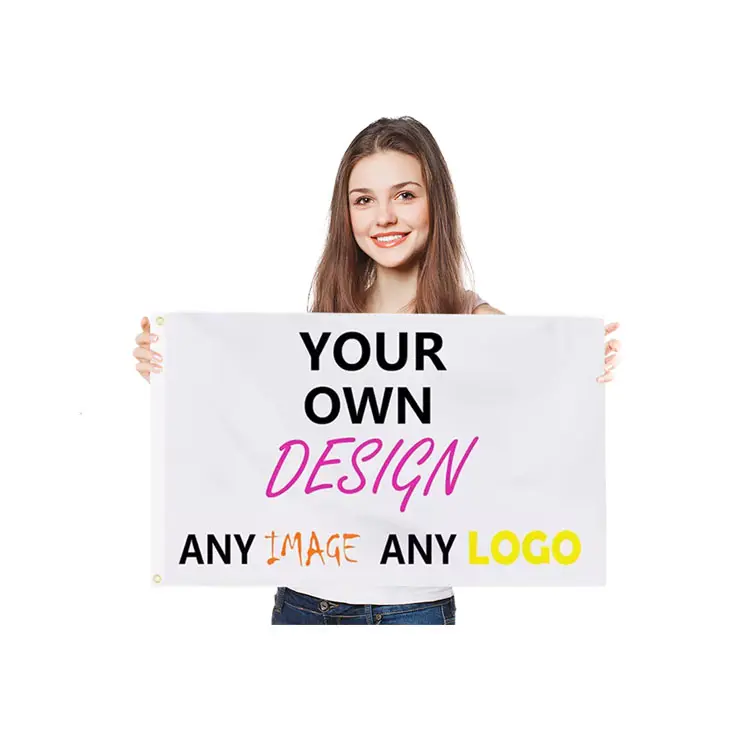 Wholesale Cheap Professional Factory Supply Free Logo Waterproof Digital Printing 100D Polyester Custom Flag With Any Logo