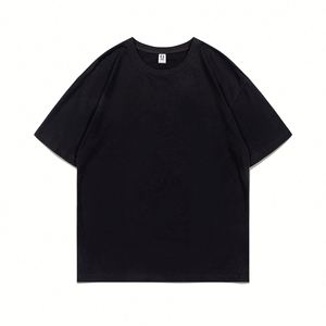 Design Custom Summer Short Sleeve T-<b>shirt</b> Pure Cotton Men's Loose Top Round Neck Solid Color T-<b>shirt</b> - Product Image 2