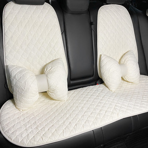 Housse de siège de coussin de voiture de luxe blanc dentelle <span class=keywords><strong>bulle</strong></span> femmes Auto luxe couverture intérieure nœud papillon appui-tête taille oreiller ceinture de sécurité couverture - Product Image 2