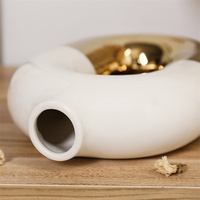 Vase ovale en céramique plaqué or de luxe artisanat de maison décoration vase à fleurs