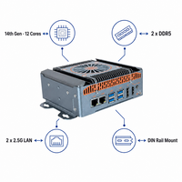 Mini PC Industrial N150 N100 N305, 4*2.5G LAN, 1*DDR5, PCIe4.0, HD, DP, Tipo-C, Win11, X86, Sin Ventilador, OEM