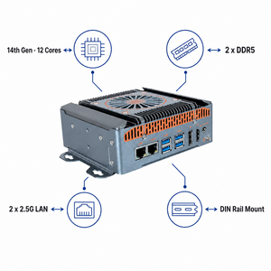 มินิพีซีอุตสาหกรรม N150 N100 N305 4*2.5G <span class=keywords><strong>LAN</strong></span> 1*DDR5 PCIe4.0 HD DP Type-C Win11 X86 พีซีไร้พัดลม OEM - Product Image 5