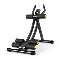 Banc de musculation incurvé à double rail pliable avec cadre métallique durable, écran LCD, pour entraînement abdominal, OEM ODM, logo personnalisé