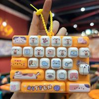 Gantungan Kunci Mainan Keyboard 26 Tombol Bahan EVA, Ukuran Ekstra Besar, Perlengkapan Penenang, Tekan dan Mainkan, Mainan Promosi