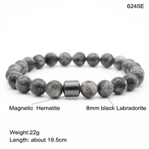 Smoking Cessation Bracelet <b>Magnetic</b> Hematite Bracelets Stretch Natural Stone Lava Beaded Bracelets Tiger Eye Onyx Howlite - Product Image 2