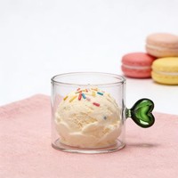 Taza de Vidrio de Borosilicato Hecha a Mano con Asa en Forma de Corazón, Multicolor, para Café o Té, para el Hogar, Restaurante, Juego de Regalo