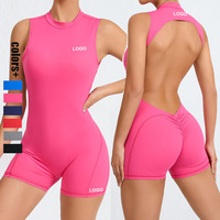 Combinaison de yoga une pièce sans manches pour femme, coupe ample, respirante, effet push-up fessier, dos élégant, idéale pour la gym et l'été