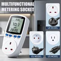 Stop Kontak Digital 16A IP54 UK Thermostat Pengontrol Suhu Pemanas Pendingin Timer 1800W 110V Lampu Latar