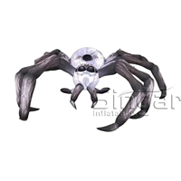 Modèle d'araignée noire géante gonflable lumineuse à LED de 10 m, araignée gonflable pour la décoration de scène de club, Halloween