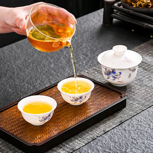 Ceramic Tea Set One Teapot Three Cups Portable Travel Modern Chinese Style Business Gift Dehua Origin XFM 102002 - Product Image 3