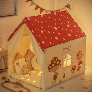 नए आगमन पोर्टेबल त्रिकोणीय प्ले हाउस टेंट नरम पॉलिएस्टर कपड़ा बच्चों के लिए इनडोर आउटडोर उपयोग - Product Image 1