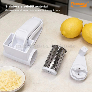 Râpe à fromage manuelle rotative blanche en acier inoxydable pour fromages durs, chocolat et noix - Outil de cuisine - Product Image 3