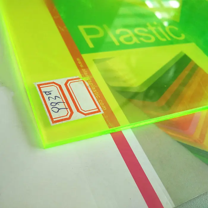 Colors Fluorescent cast acrylic plexiglass sheet Yellow Green