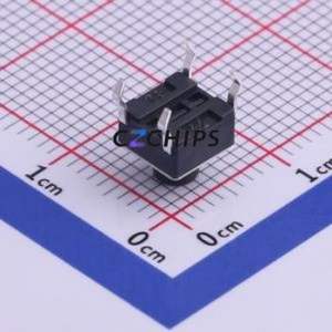 TC-1102-B-E-B Tactile Switch Through hole Component THT-4P,6x6mm Switch Single Pole Single Throw Round Button 1.6N Through Hole - Product Image 2