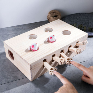 Nouveau jouet classique en bois massif pour chat 2024, jeu éducatif Whack-a-Mole pour taquiner les chats - Product Image 2