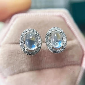 Pendientes de cristal con corte ovalado Tdc, chapados en oro blanco, plata 925, engaste en bisel, joyería clásica de boda para mujer - Product Image 5