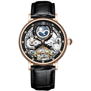 KINYUED J055 Dernière montre à quartz pour homme de marque haut de gamme de qualité supérieure Design tendance Prix bas Multicolore Bracelet en cuir véritable - Product Image 4
