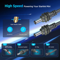 Harga pabrik 2m tahan air PVC kabel ekstensi USB PD100W Starlink kabel Mini Braid untuk pengisian cepat perangkat Android Mobil