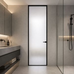 Puerta de Vidrio Minimalista para Interiores, Superficie Acabada, Apertura Manual, Diseño con Aislamiento Acústico - Product Image 2