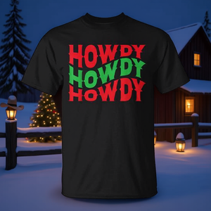 T-shirt Howdy Christmas Cowgirl Southern Western Country Rodeo - Product Image 1