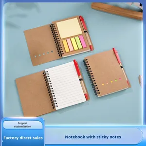 Bán buôn xoắn ốc phong cách cuộn dây máy tính xách tay A6 kích thước tùy chỉnh in logo dính kraft giấy dính máy tính xách tay nhỏ - Product Image 5