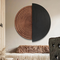 Décoration murale en bois texturé 3D noir à motifs linéaires, idéale pour les fêtes et les anniversaires, pour le salon