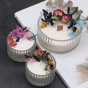 <b>Small</b> Mongolian Yurt Glass Candle Cup Handmade Wax <b>Container</b> Scented Candle Birthday Candles Paraffin Material - Product Image 1