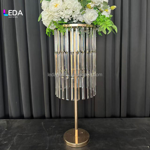 LEDA Wedding Acrylic <b>Clear</b> Flower Stand New Design Round Flower Rack for Wedding <b>Table</b> Decoration - Product Image 1