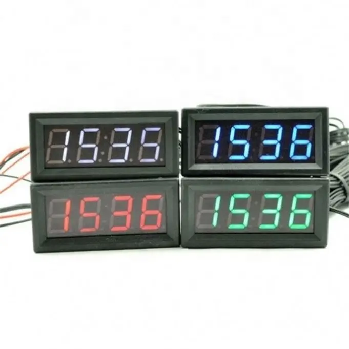 Reloj de coche termómetro voltímetro verde/rojo DC 12V 24V 0,56 medidor de voltaje de temperatura Digital